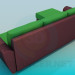 modèle 3D Canapé en deux couleurs - preview