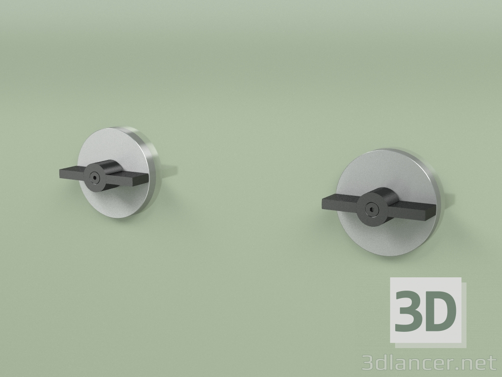 3d model Wall set of 2 mixing shut-off valves (19 63 V, AS-ON) - preview