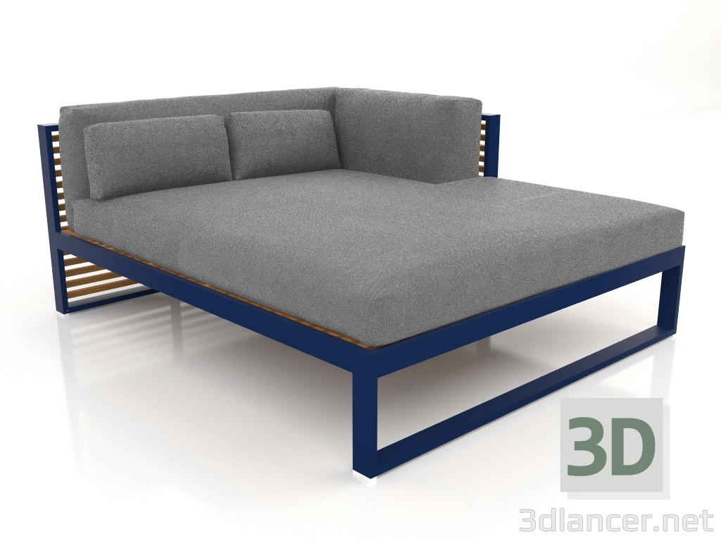 3d model Sofá modular XL, sección 2 derecha, madera artificial (Azul noche) - vista previa
