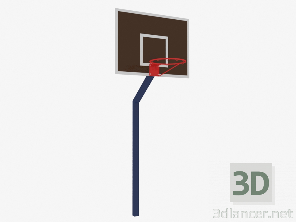 3D Modell Sportplatzelement Basketballständer (ohne Netz) (7915) - Vorschau