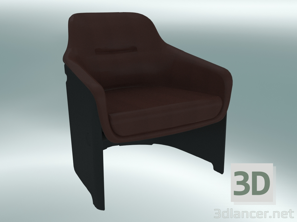 modèle 3D Fauteuil AVUS club chair (1920-12, noir, cuir Florida 2062 marron) - preview