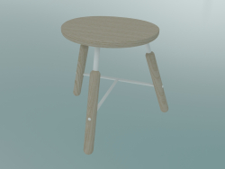 Norm stool (NA3, W 49xH 46cm, White powder coated, Natural oiled oak)