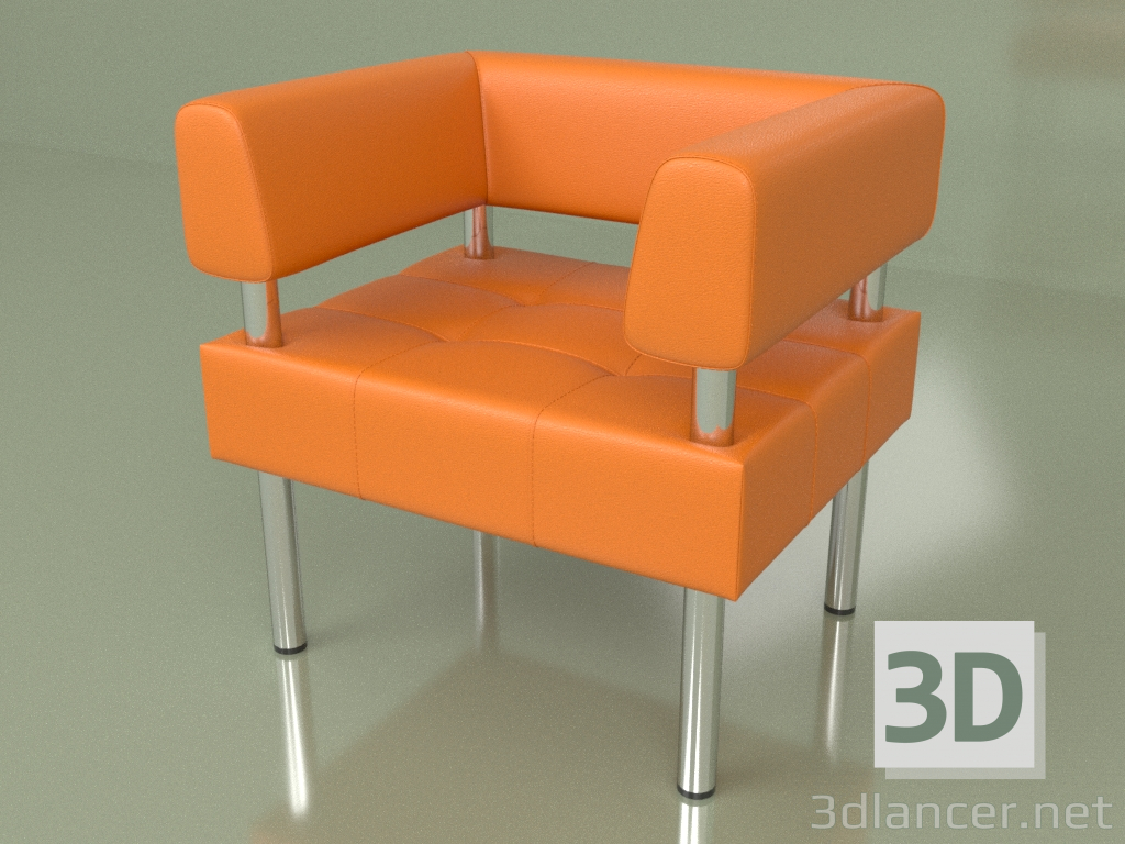 modello 3D Poltrona Business (pelle arancione) - anteprima