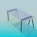 3d модель Пристеночный стеклянный стол – превью