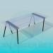 3d модель Пристінковий скляний стіл – превью
