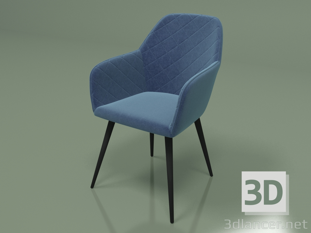 modèle 3D Chaise Antiba (Bleu Nuit) - preview
