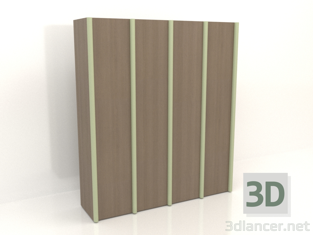 3d model Wardrobe MW 05 wood (2465x667x2818, option 1) - preview