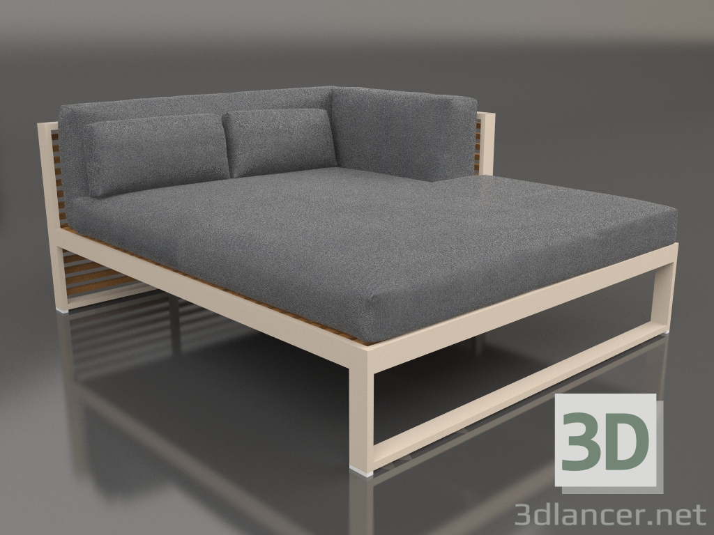 Modelo 3d Sofá modular XL, seção 2 direita, madeira artificial (Areia) - preview