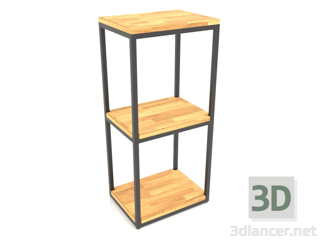 modello 3D Rack-consolle rettangolare (PAVIMENTO LEGNO, 40x30x86, 3 ripiani) - anteprima