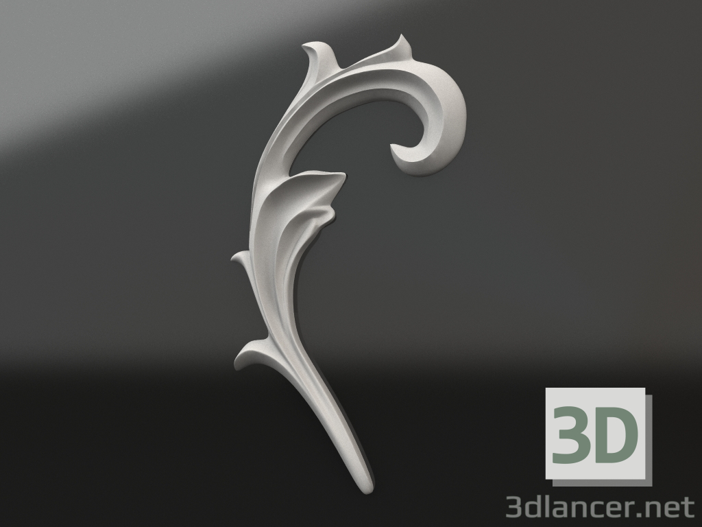 3d model Decorative plaster element DE 003 A (221x121) - preview