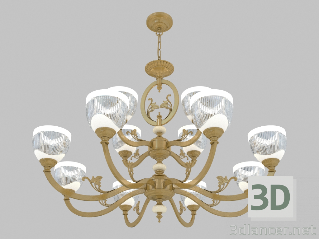 3D Modell Leuchte (Kronleuchter) Piemont (3998 12) - Vorschau