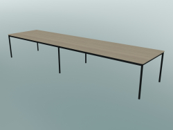 Base de table rectangulaire 440x110 cm (Chêne, Noir)