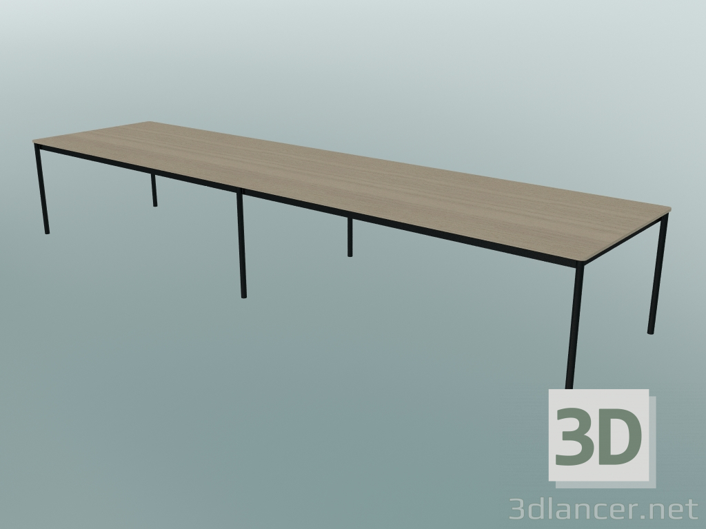modello 3D Tavolo rettangolare Base 440x110 cm (Rovere, Nero) - anteprima