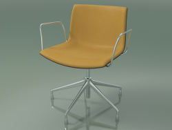 Chaise 2046 (5 pieds, avec accoudoirs, chrome, avec garniture avant, polypropylène PO00404)