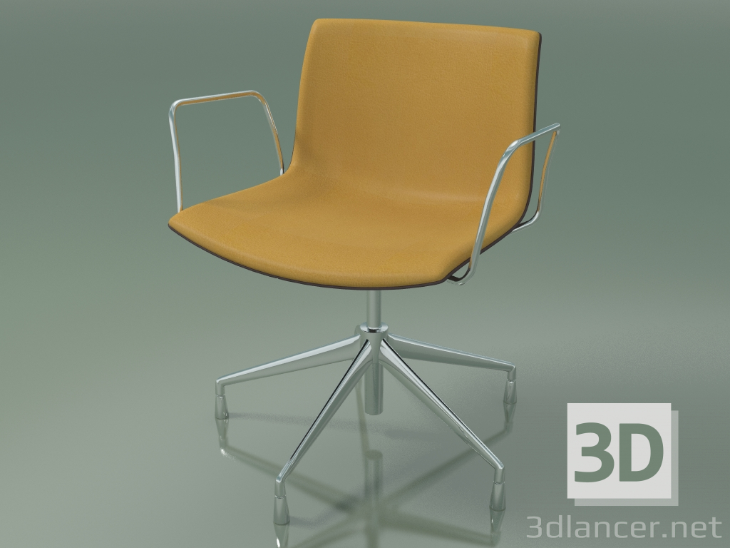 3d model Chair 2046 (5 legs, with armrests, chrome, with front trim, polypropylene PO00404) - preview