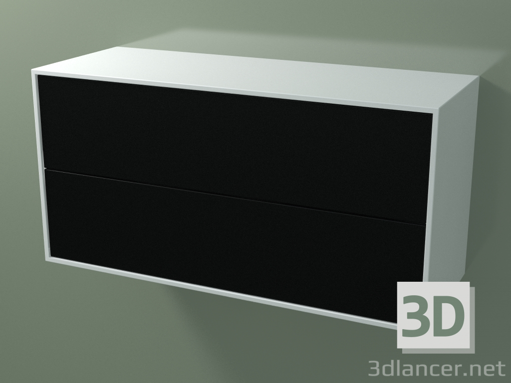 3d model Caja doble (8AUDCA01, Glacier White C01, HPL P06, L 96, P 36, H 48 cm) - vista previa