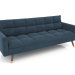 3d model Sofa bed Felicity (dark blue - walnut) - preview