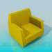 Modelo 3d Cadeira cor de mostarda - preview