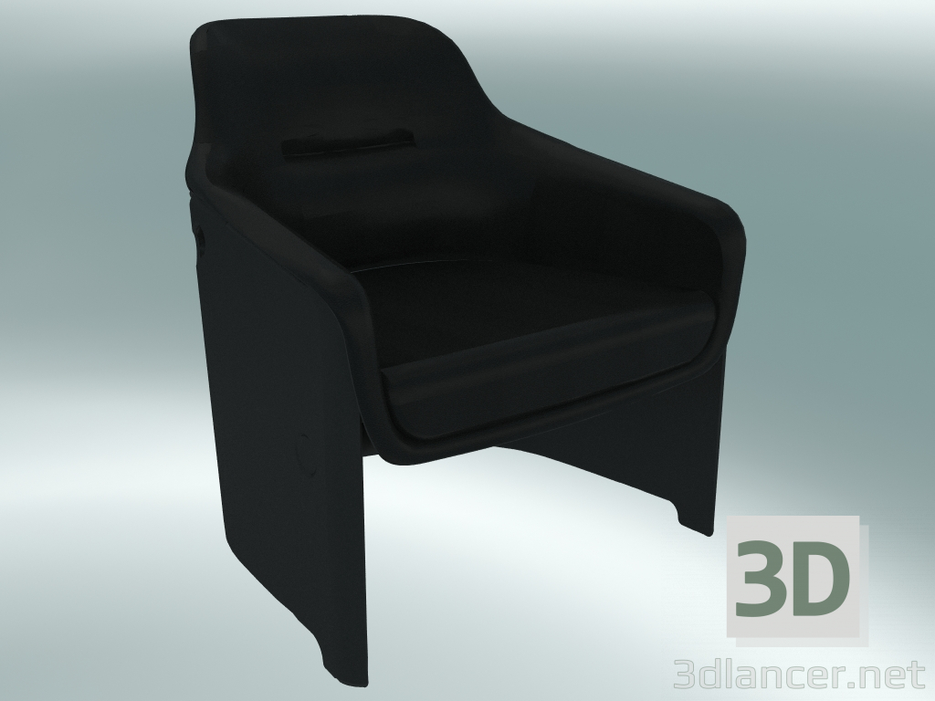 Modelo 3d Poltrona AVUS club chair (1920-12, preto, couro Florida 2002 preto) - preview