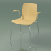 3d model Chair 3907 (4 metal legs, with armrests, natural birch) - preview