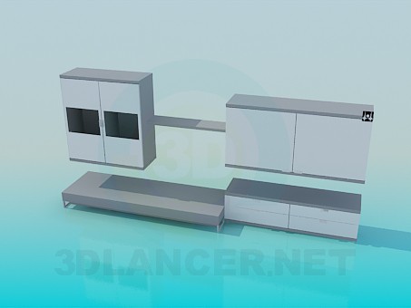 3d модель Подвесные тумбы и подставки в наборе – превью 3d модель Подвесные тумбы и подставки в наборе – превью