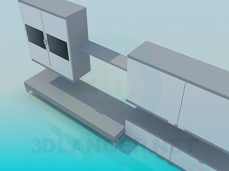 3d модель Подвесные тумбы и подставки в наборе – превью 3d модель Подвесные тумбы и подставки в наборе – превью