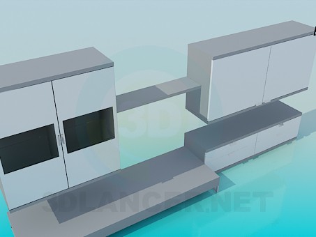 3d модель Подвесные тумбы и подставки в наборе – превью 3d модель Подвесные тумбы и подставки в наборе – превью