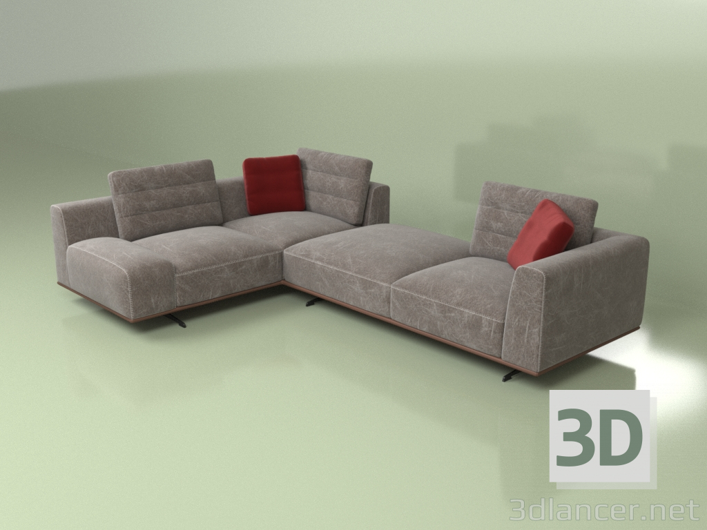 3D modeli Köşe kanepe Monako - önizleme
