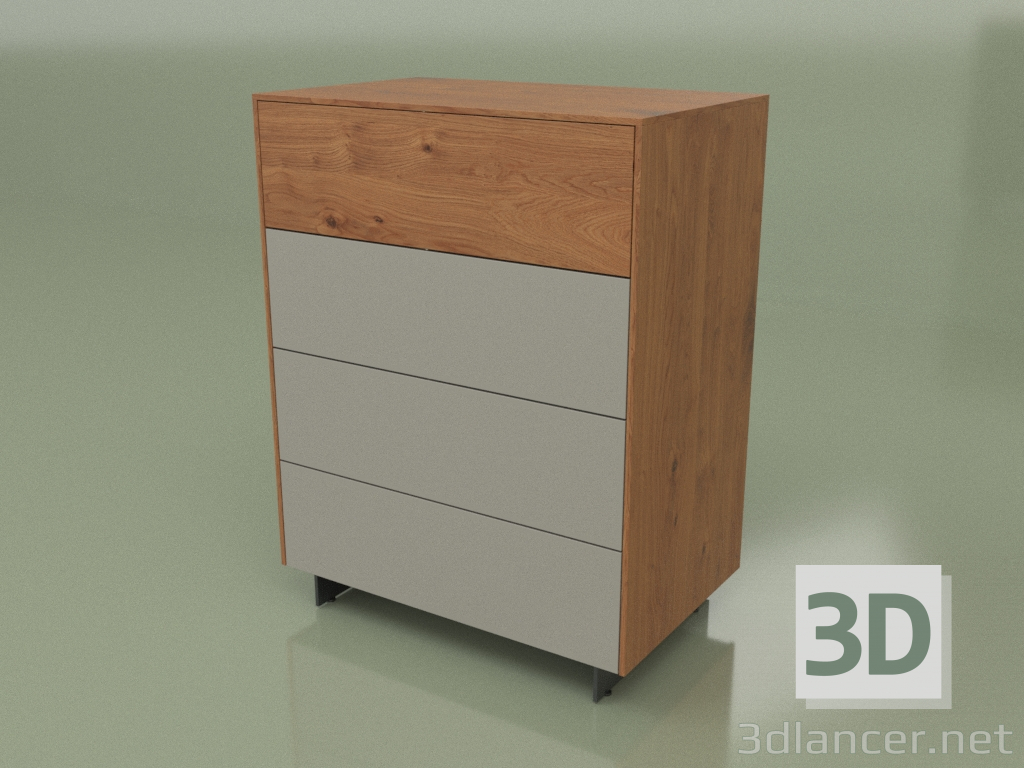 3d model Chest of drawers CN 300 (Walnut, Gray) - preview