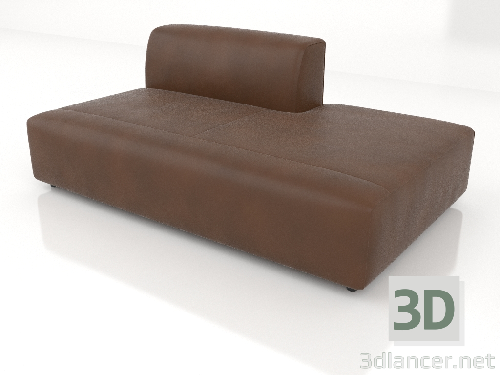 modèle 3D Module canapé 183 simple allongé vers la gauche - preview
