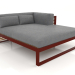 3d model XL modular sofa, section 2 right, artificial wood (Wine red) - preview