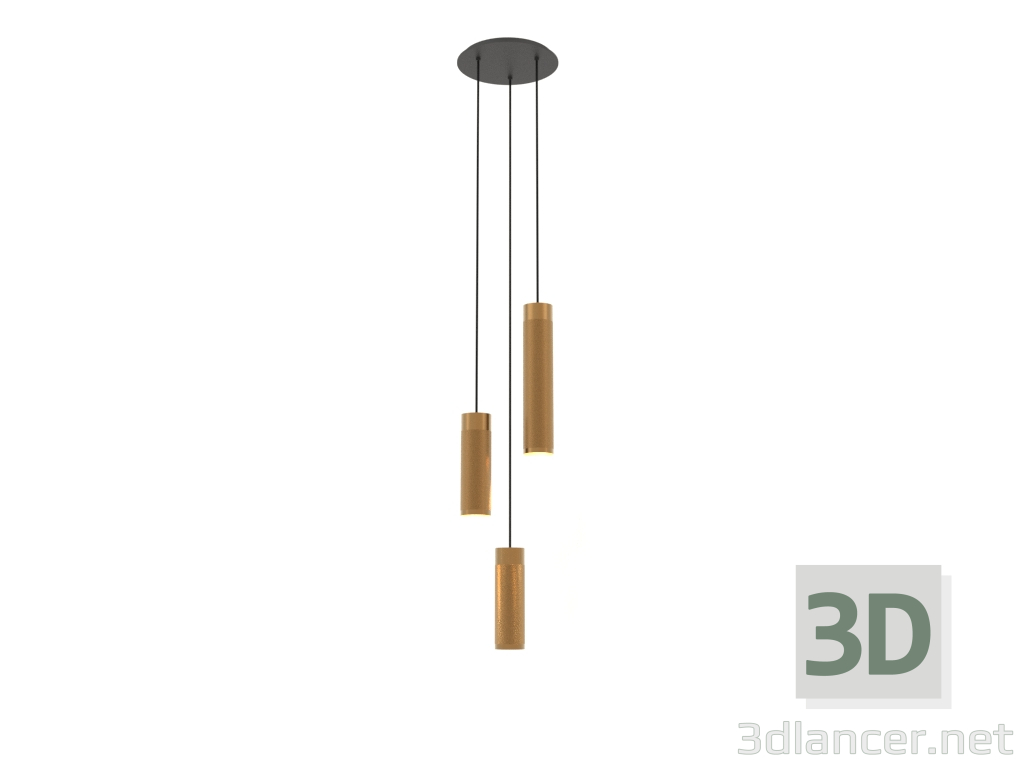 3D modeli Asılı küme lambası Patrone (pirinç) - önizleme