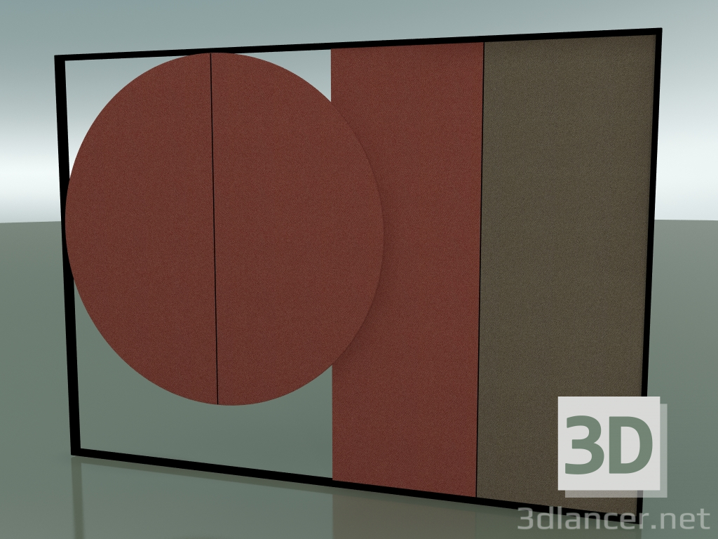 3d model Freestanding Large Round + Rectangular Panel 5106 (V39) - preview