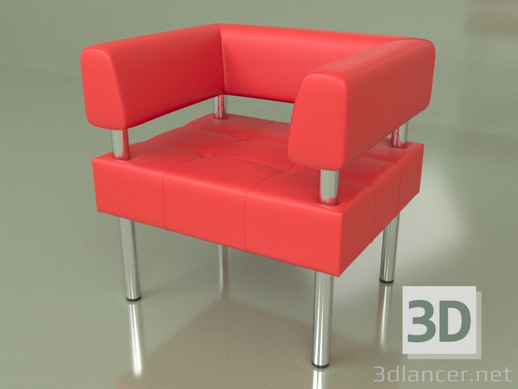 3d model Armchair Business (Red2 leather) - preview