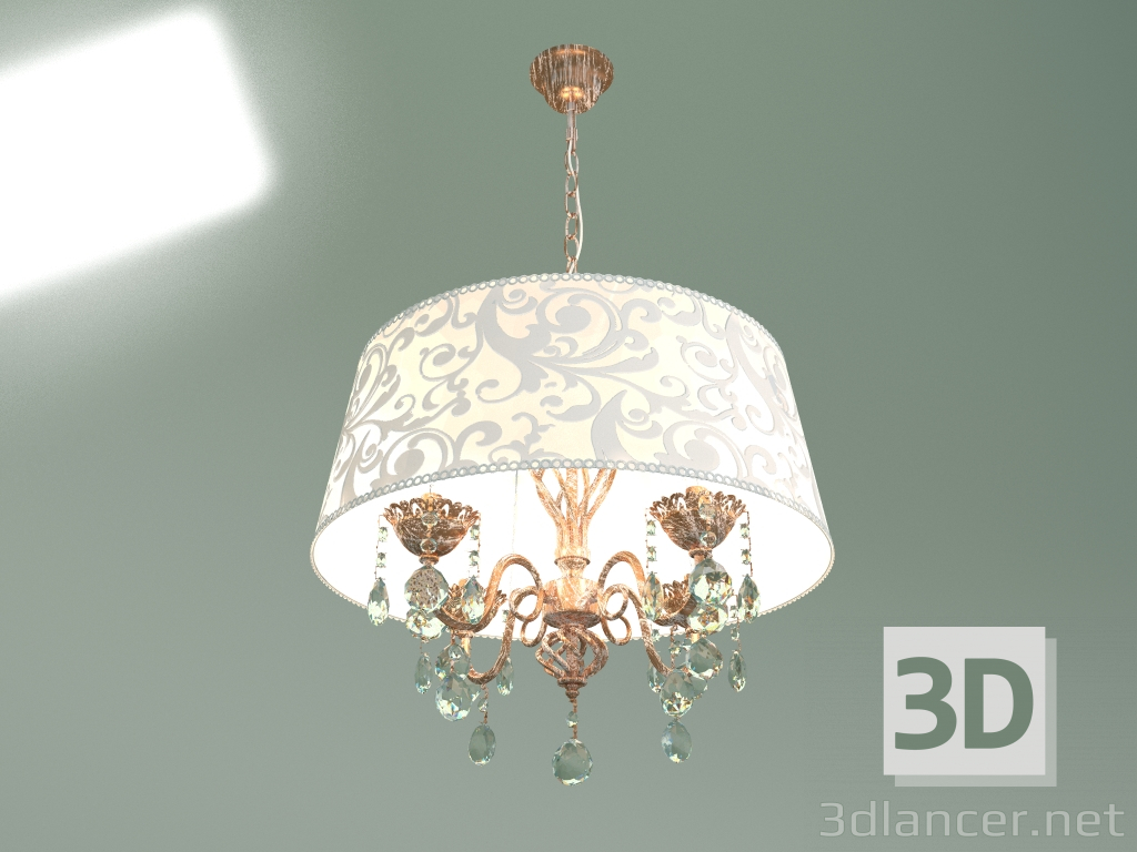 3d model Pendant chandelier 10008-4 (white with gold-tinted Strotskis crystal) - preview