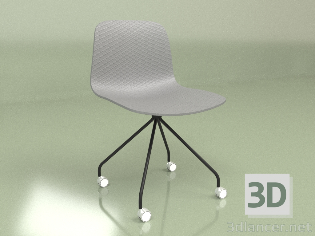 3d model Glide chair on wheels (grey) - preview