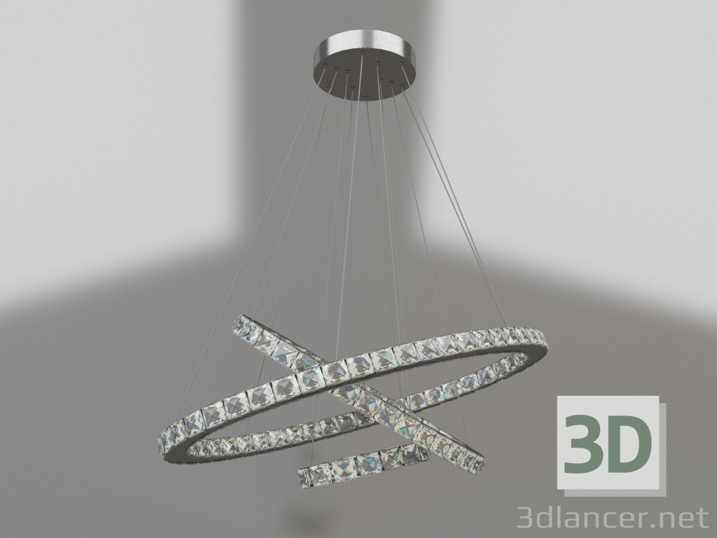 modello 3D Lampadario Ellisse-Cristallo (08562) - anteprima