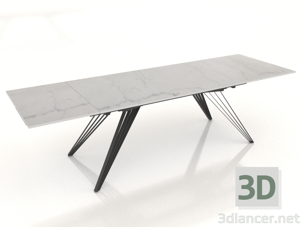 modello 3D Tavolo pieghevole Parma 180-280 (ceramica-marmo di carrara) - anteprima