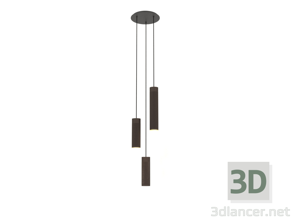 3 डी मॉडल हैंगिंग क्लस्टर लैंप संरक्षक (भूरा पीतल) - पूर्वावलोकन