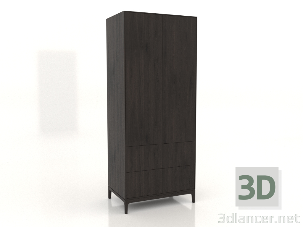 3D Modell Kleiderschrank Kleiderschrank FARGO 900x600x2200 mm (Wenge Eiche) - Vorschau
