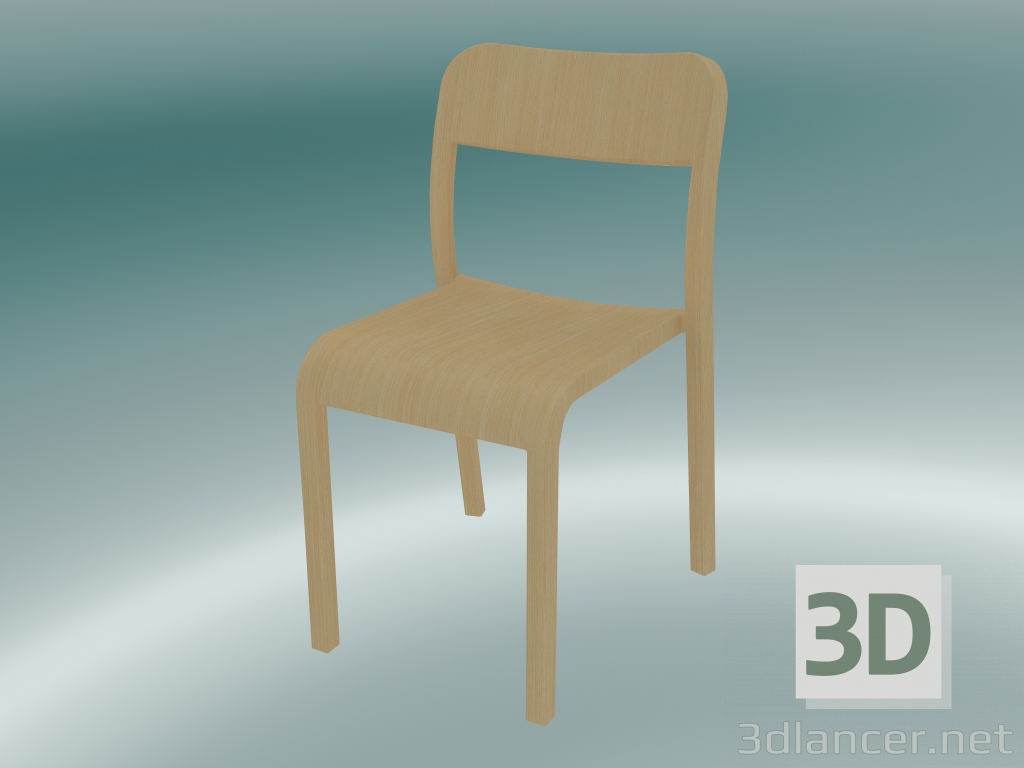 modello 3D Sedia BLOCCO sedia (1475-20, frassino naturale) - anteprima