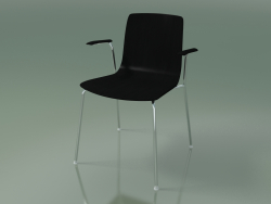 Chair 3907 (4 metal legs, with armrests, black birch)