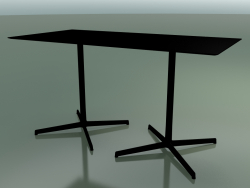 Table rectangulaire avec base double 5544 (H 72,5 - 69x139 cm, Noir, V39)
