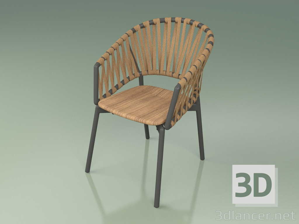 3D Modell Komfortstuhl 122 (Metal Smoke, Teak) - Vorschau
