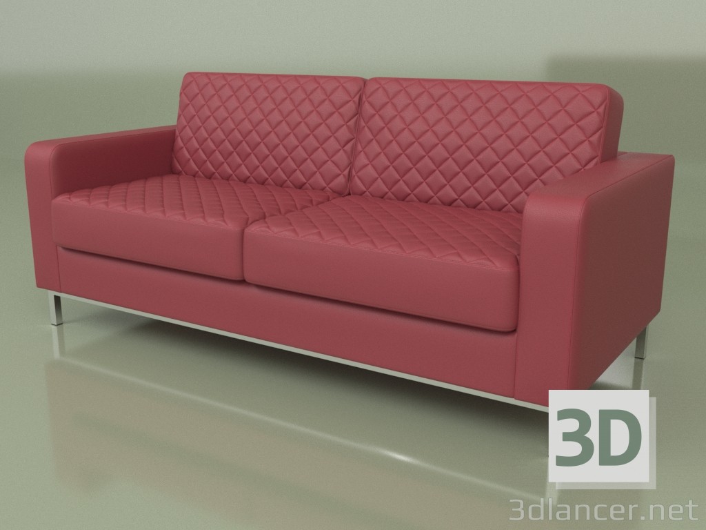 3d модель Тримісний диван Бентлі (Red leather) – превью
