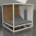 3D Modell Erhöhtes Sofa mit festen Lattenrosten mit Seitenwänden und Vorhängen (Gold) - Vorschau