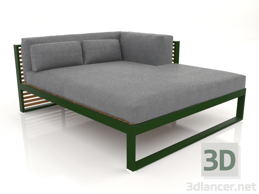 modèle 3D Canapé modulable XL, section 2 droite, bois artificiel (Vert bouteille) - preview