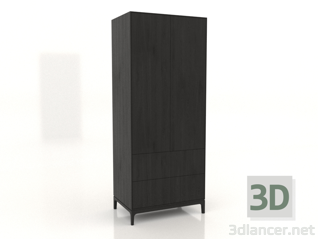 3D Modell Kleiderschrank FARGO 900x600x2200 mm (schwarze Eiche) - Vorschau