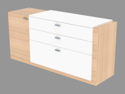 Chest in modern style for 3 drawers