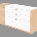 3d model Chest in modern style for 3 drawers - preview
